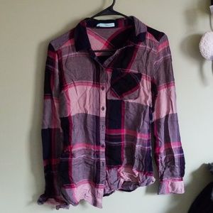 Hot pink and navy flannel